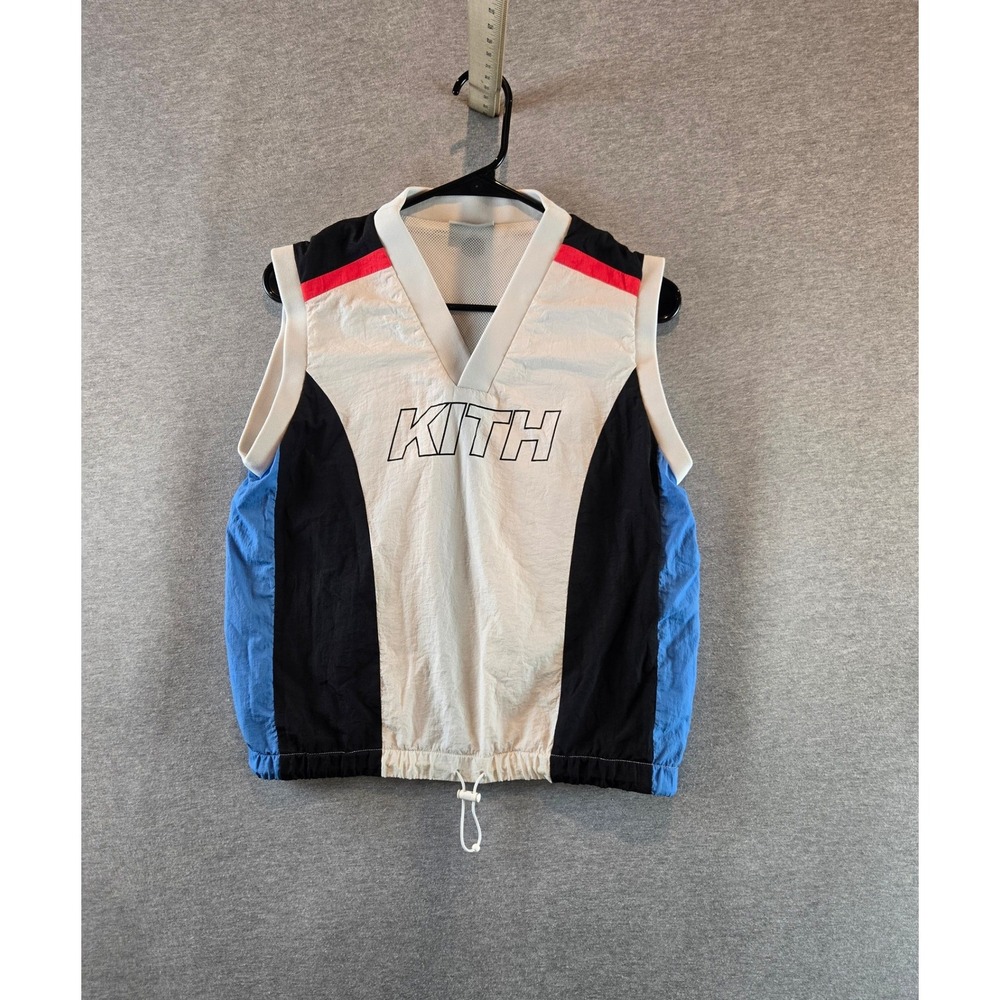 Kith Vest Kids XL White Colorblock Nylon Spring Active 25 Mesh Lined Pullover